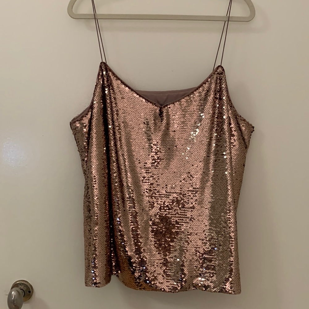 NWT Rose gold sequin tank top